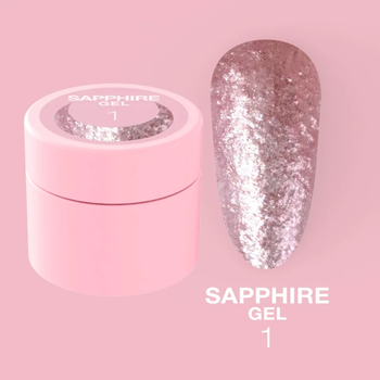 LUNAmoon Sapphire Gel Nr.1 - brokat do paznokci, 5 ml