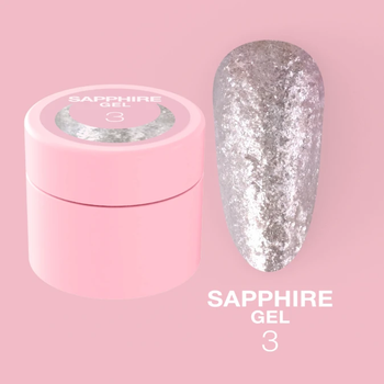 LUNAmoon Sapphire Gel Nr.3 - brokat do paznokci, 5 ml