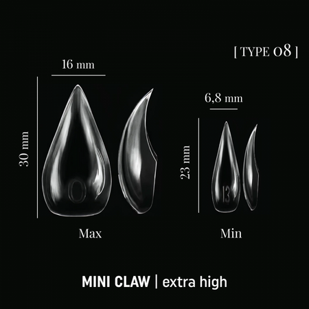 ADORE Formy górne do przedłużania paznokci DUAL NAIL FORMS - Typ 08 cat's claw mini, 140 szt