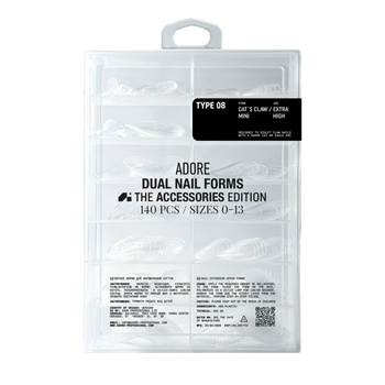 ADORE Formy górne do przedłużania paznokci DUAL NAIL FORMS - Typ 08 cat's claw mini, 140 szt