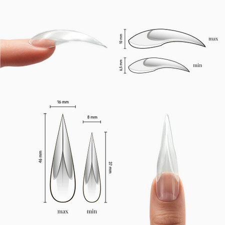 ADORE Formy górne do przedłużania paznokci DUAL NAIL FORMS - Typ 07 cat's claw, 140 szt
